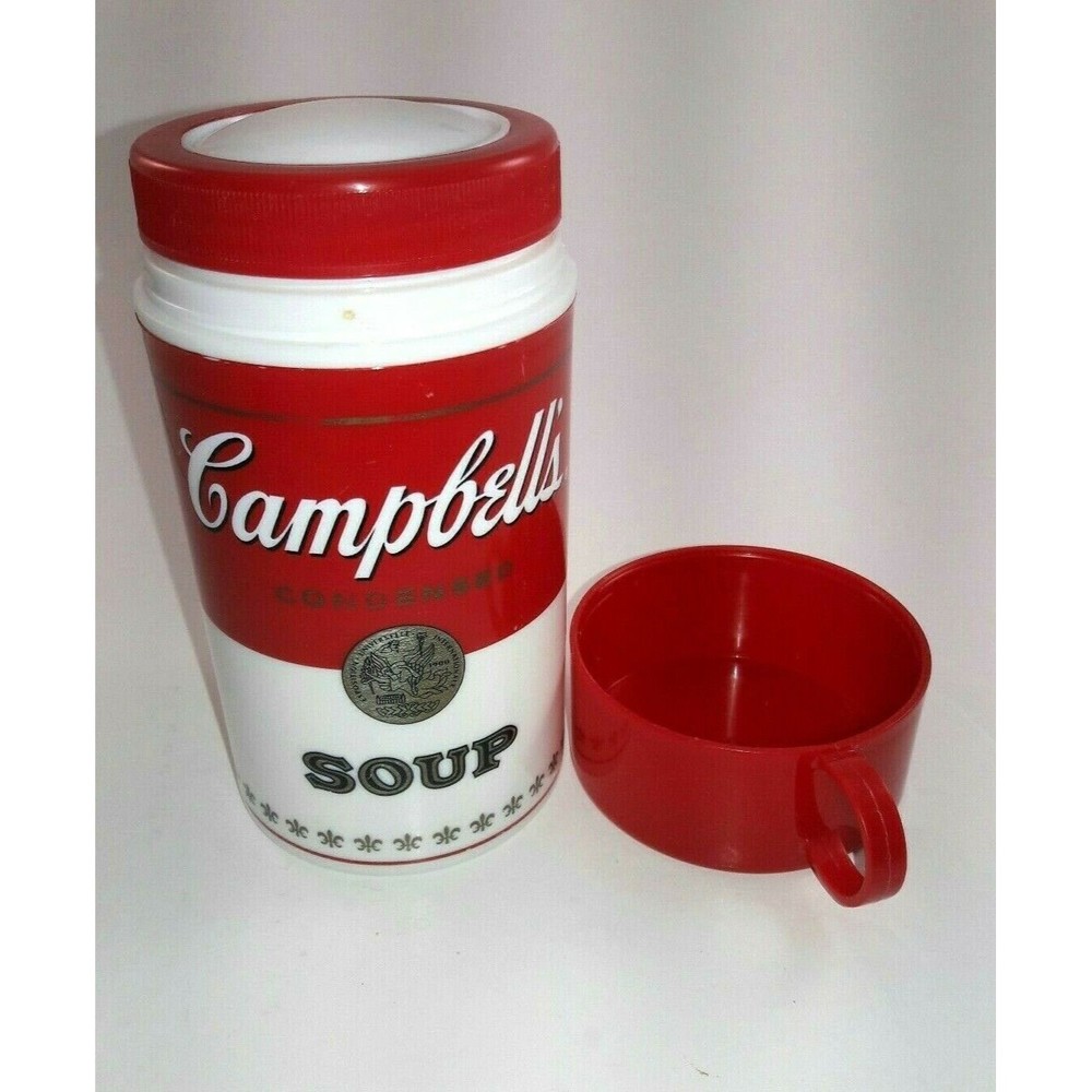 Vintage 1998 Campbell's Soup Thermos Soup Can-tainer Plastic 11.5 Oz. 7" High